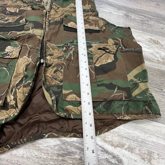 Vintage Northwest Territory Vest Hunting Camo Men's 2XL Cargo 90s Green Brown - Picture 7 of 7
